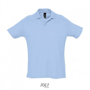 Polo Short Sleeve Men's T-Shirt Summer MS11342 – SKY BLUE PIQUE-200-Masswear.gr