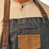 Work Apron Full Body Waxed Denim with Leather Division MS- PR136-Masswear.gr