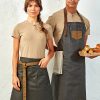 Work Apron Full Body Waxed Denim with Leather Division MS- PR136-Masswear.gr